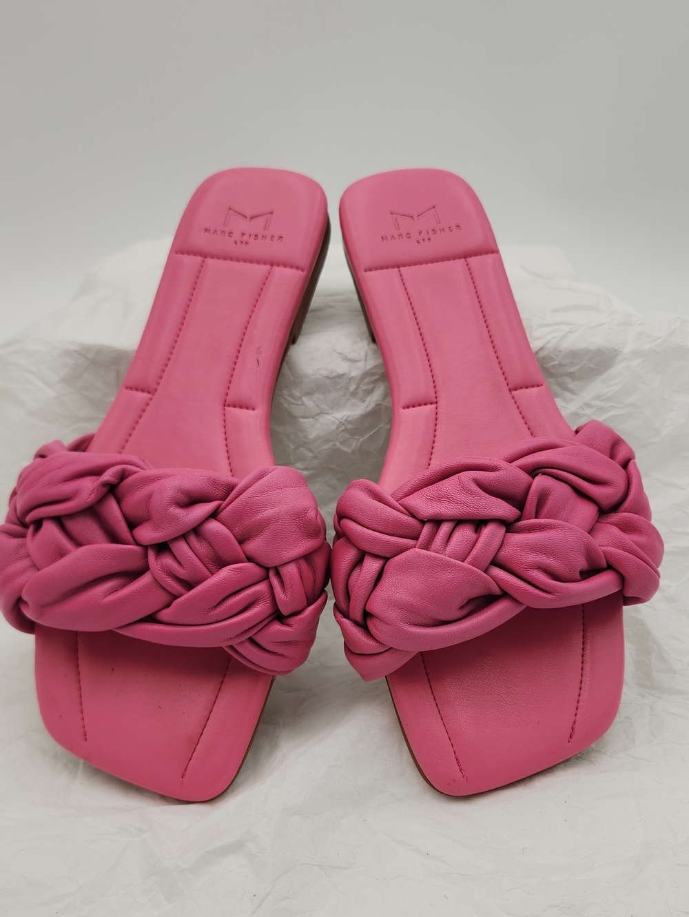 Marc Fisher Braided Hot Pink Slide Mules Size 9m.